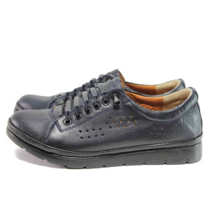 Черни дамски обувки с равна подметка, естествена кожа - всекидневни обувки за пролетта и лятото N 100015449