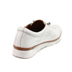 Бели анатомични дамски обувки с равна подметка, естествена кожа - всекидневни обувки за пролетта и лятото N 100015450