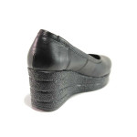 Черни дамски обувки с платформа, естествена кожа - всекидневни обувки за пролетта и лятото N 100015462