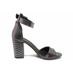 Черни дамски сандали, здрава еко-кожа - официални обувки за пролетта и лятото N 100015627