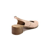 Розови дамски обувки със среден ток, естествена кожа - ежедневни обувки за пролетта и лятото N 100015803
