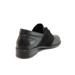 Черни анатомични дамски обувки с равна подметка, естествена кожа и естествена велурена кожа - всекидневни обувки за пролетта и лятото N 100015776