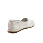 Бели дамски обувки с равна подметка, естествена кожа - всекидневни обувки за пролетта и лятото N 100015789