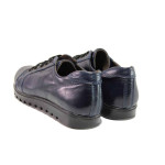 ТъмноСини анатомични дамски обувки с равна подметка, естествена кожа - всекидневни обувки за пролетта и лятото N 100015783