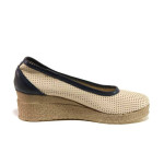 Бежови анатомични дамски обувки с платформа, естествена кожа - всекидневни обувки за пролетта и лятото N 100015792