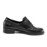 Черни анатомични дамски обувки с равна подметка, естествена кожа - всекидневни обувки за пролетта и лятото N 100015782