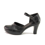 Черни дамски сандали, естествена кожа - ежедневни обувки за пролетта и лятото N 100015817