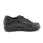 Черни дамски обувки с равна подметка, естествена кожа - всекидневни обувки за пролетта и лятото N 100015771