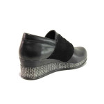 Черни дамски обувки с платформа, естествена кожа и велурена еко-кожа - всекидневни обувки за пролетта и лятото N 100015756