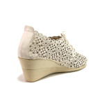 Бежови дамски обувки с платформа, естествена кожа - всекидневни обувки за пролетта и лятото N 100015753