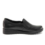 Черни дамски обувки с равна подметка, естествена кожа - всекидневни обувки за пролетта и лятото N 100015765