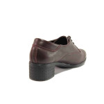 Винени анатомични дамски обувки със среден ток, естествена кожа - всекидневни обувки за пролетта и лятото N 100015760