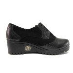 Черни дамски обувки с платформа, естествена кожа и естествена велурена кожа - всекидневни обувки за пролетта и лятото N 100015749