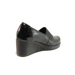 Черни дамски обувки с платформа, естествена кожа - всекидневни обувки за пролетта и лятото N 100015745