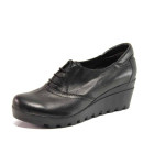 Черни дамски обувки с платформа, естествена кожа - всекидневни обувки за пролетта и лятото N 100015747