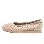 Розови анатомични дамски обувки с равна подметка, естествена кожа - ежедневни обувки за пролетта и лятото N 100015819