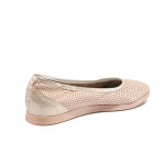 Розови анатомични дамски обувки с равна подметка, естествена кожа - ежедневни обувки за пролетта и лятото N 100015819