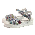 Бели анатомични дамски сандали, естествена кожа - ежедневни обувки за пролетта и лятото N 100015836