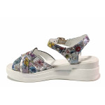 Бели анатомични дамски сандали, естествена кожа - ежедневни обувки за пролетта и лятото N 100015836
