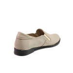 Бежови анатомични дамски обувки с равна подметка, естествена кожа - ежедневни обувки за пролетта и лятото N 100015827