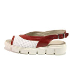 Бели анатомични дамски сандали, естествена кожа - ежедневни обувки за пролетта и лятото N 100015901