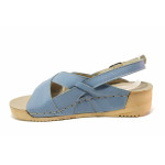 Сини анатомични дамски сандали, естествена кожа - ежедневни обувки за пролетта и лятото N 100015857