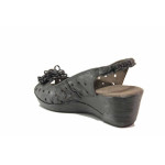 Черни анатомични дамски сандали, естествена кожа - ежедневни обувки за пролетта и лятото N 100015867