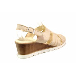 Бежови анатомични дамски сандали, естествена кожа - елегантни обувки за пролетта и лятото N 100015900