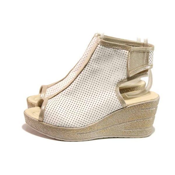 Бели анатомични летни дамски боти, естествена кожа - ежедневни обувки за пролетта и лятото N 100018601