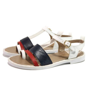 анатомични бели дамски сандали, естествена кожа - ежедневни обувки за пролетта и лятото N 100015846