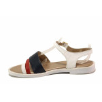 анатомични бели дамски сандали, естествена кожа - ежедневни обувки за пролетта и лятото N 100015846