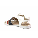 анатомични бели дамски сандали, естествена кожа - ежедневни обувки за пролетта и лятото N 100015846