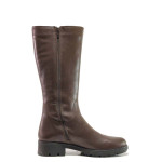 Кафяви дамски ботуши, естествена кожа - ежедневни обувки за есента и зимата N 100016209