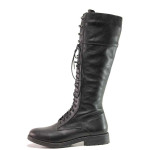 Черни дамски ботуши, естествена кожа - всекидневни обувки за есента и зимата N 100016212