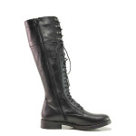 Черни дамски ботуши, естествена кожа - всекидневни обувки за есента и зимата N 100016212
