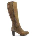 Кафяви дамски ботуши, естествена кожа - елегантни обувки за есента и зимата N 100016336