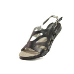 Черни дамски сандали, естествена кожа - ежедневни обувки за пролетта и лятото N 100015955