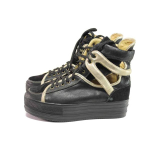 Черни летни анатомични дамски боти, естествена кожа - всекидневни обувки за пролетта и лятото N 100015935