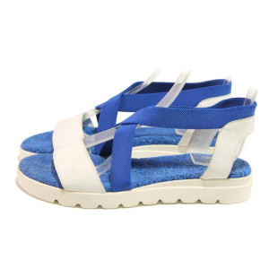 Бели анатомични дамски сандали, естествена кожа - ежедневни обувки за пролетта и лятото N 100016012