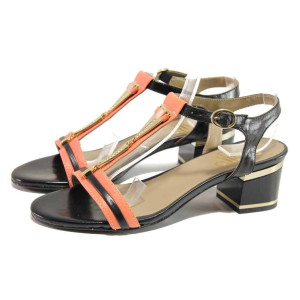 Черни анатомични дамски сандали, естествена кожа - ежедневни обувки за пролетта и лятото N 100016006