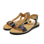 Кафяви дамски сандали, естествена кожа - ежедневни обувки за пролетта и лятото N 100015946