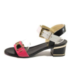 Розови дамски сандали, естествена кожа - ежедневни обувки за пролетта и лятото N 100015944