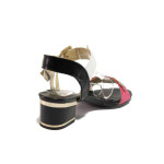 Розови дамски сандали, естествена кожа - ежедневни обувки за пролетта и лятото N 100015944