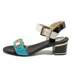 Сини дамски сандали, естествена кожа - ежедневни обувки за пролетта и лятото N 100015945