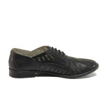 Черни анатомични дамски обувки с равна подметка, естествена кожа - ежедневни обувки за пролетта и лятото N 100015950