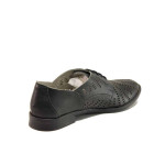 Черни анатомични дамски обувки с равна подметка, естествена кожа - ежедневни обувки за пролетта и лятото N 100015950