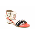 Оранжеви дамски сандали, лачена естествена кожа - ежедневни обувки за пролетта и лятото N 100016139