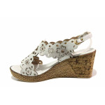 Сиви анатомични дамски сандали, естествена кожа - ежедневни обувки за пролетта и лятото N 100016145