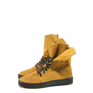 Бежови дамски кецове, естествен набук - спортни обувки за пролетта и лятото N 100016053