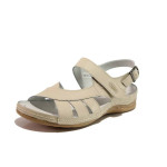 Бежови дамски сандали, естествена кожа - ежедневни обувки за пролетта и лятото N 100015980